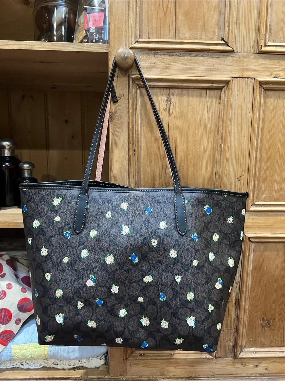 Coach C7274 City Tote Signature Canvas Vintage Mini Rose Print